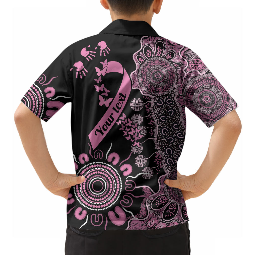 Personalised Aboriginal Pink Ribbons Hawaiian Shirt Beautiful Butterflies Breast Cancer Support