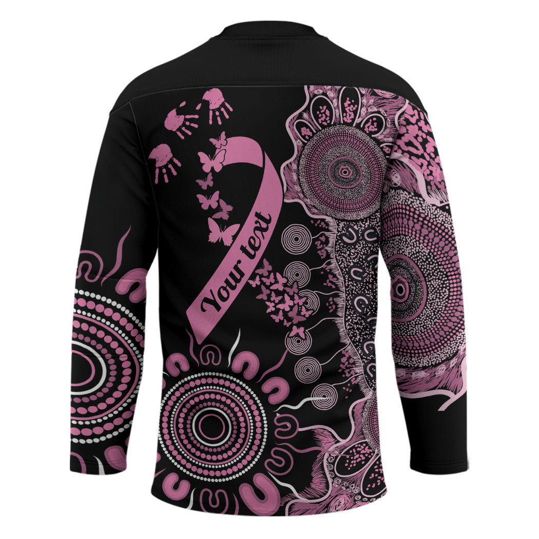 Personalised Aboriginal Pink Ribbons Hockey Jersey Beautiful Butterflies Breast Cancer Support