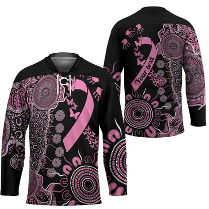 Personalised Aboriginal Pink Ribbons Hockey Jersey Beautiful Butterflies Breast Cancer Support