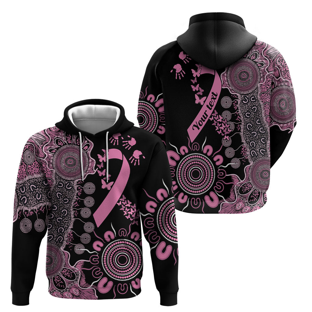 Personalised Aboriginal Pink Ribbons Hoodie Beautiful Butterflies Breast Cancer Support