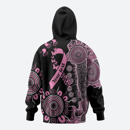 Personalised Aboriginal Pink Ribbons Hoodie Beautiful Butterflies Breast Cancer Support