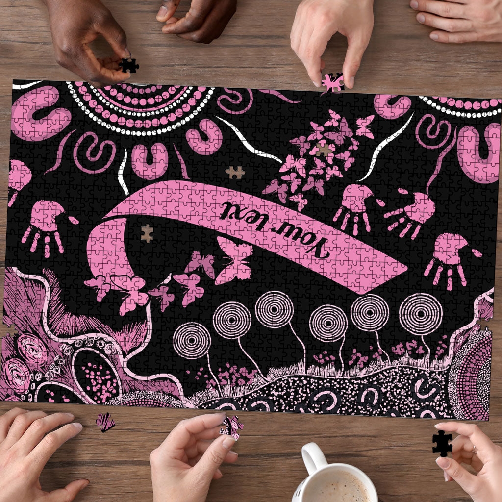 Personalised Aboriginal Pink Ribbons Puzzle Beautiful Butterflies Breast Cancer Support