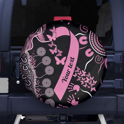 Personalised Aboriginal Pink Ribbons Spare Tire Cover Beautiful Butterflies Breast Cancer Support