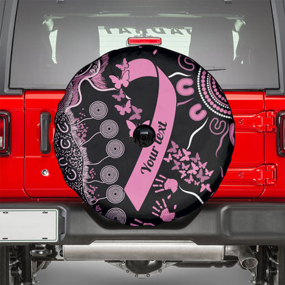 Personalised Aboriginal Pink Ribbons Spare Tire Cover Beautiful Butterflies Breast Cancer Support