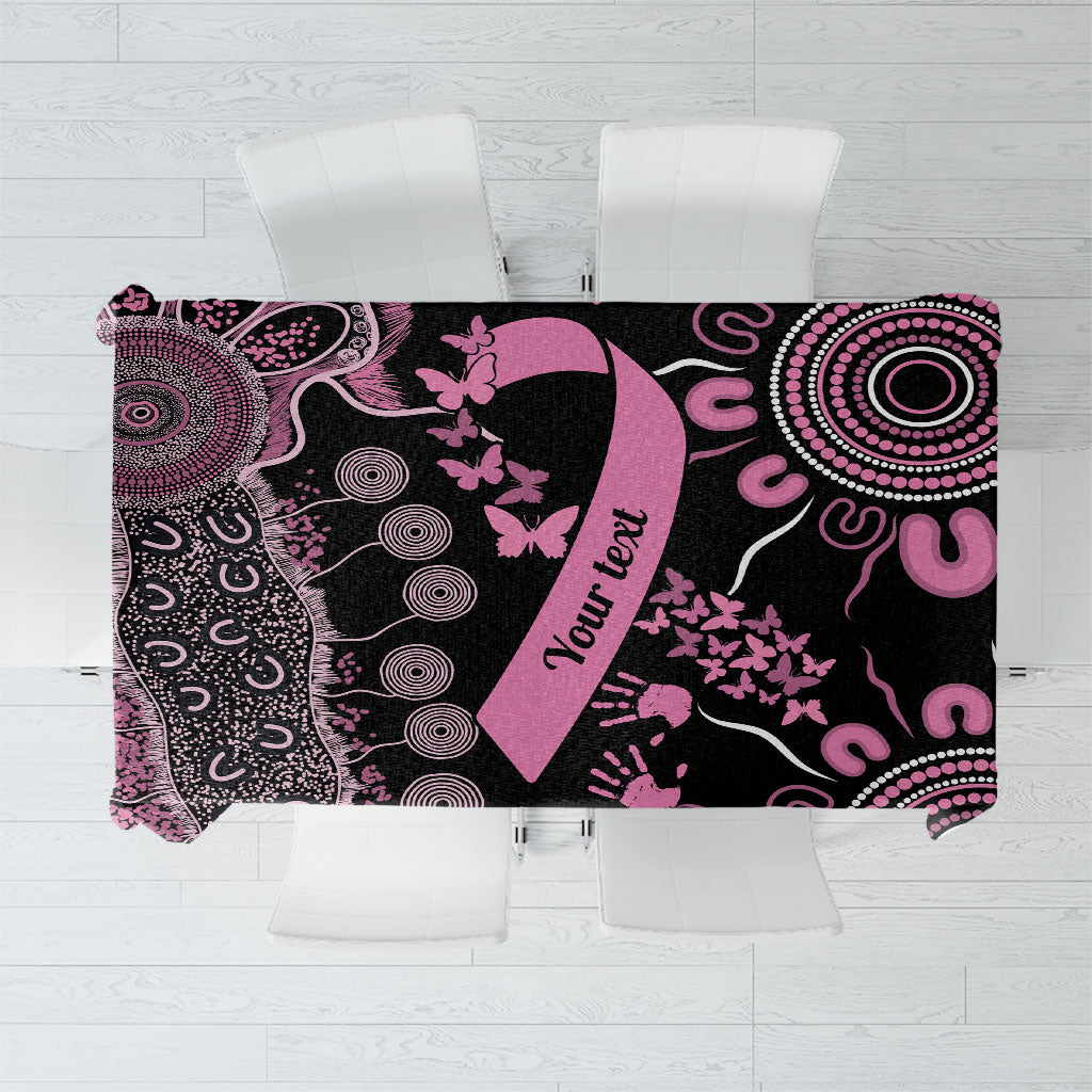 Personalised Aboriginal Pink Ribbons Tablecloth Beautiful Butterflies Breast Cancer Support