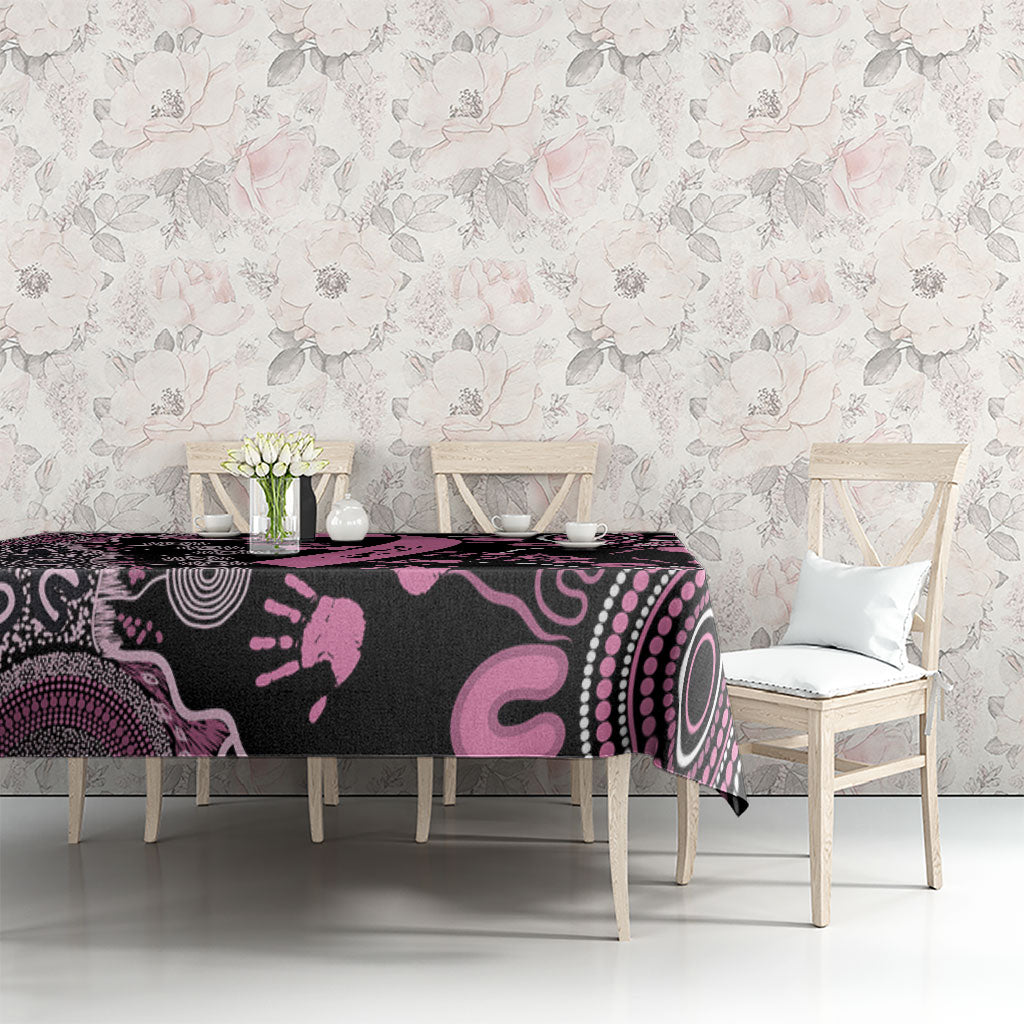Personalised Aboriginal Pink Ribbons Tablecloth Beautiful Butterflies Breast Cancer Support