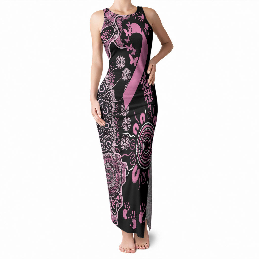 Personalised Aboriginal Pink Ribbons Tank Maxi Dress Beautiful Butterflies Breast Cancer Support