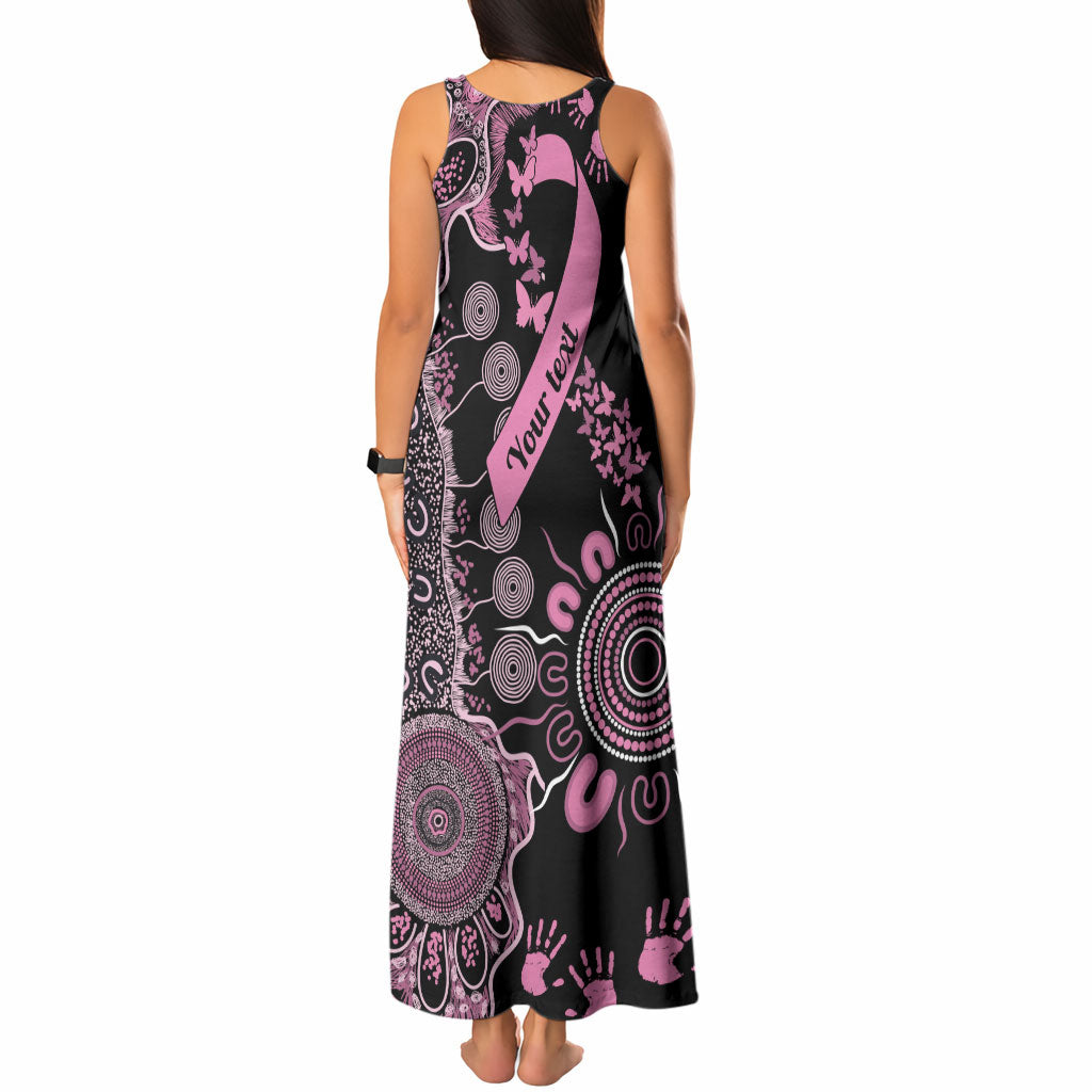 Personalised Aboriginal Pink Ribbons Tank Maxi Dress Beautiful Butterflies Breast Cancer Support