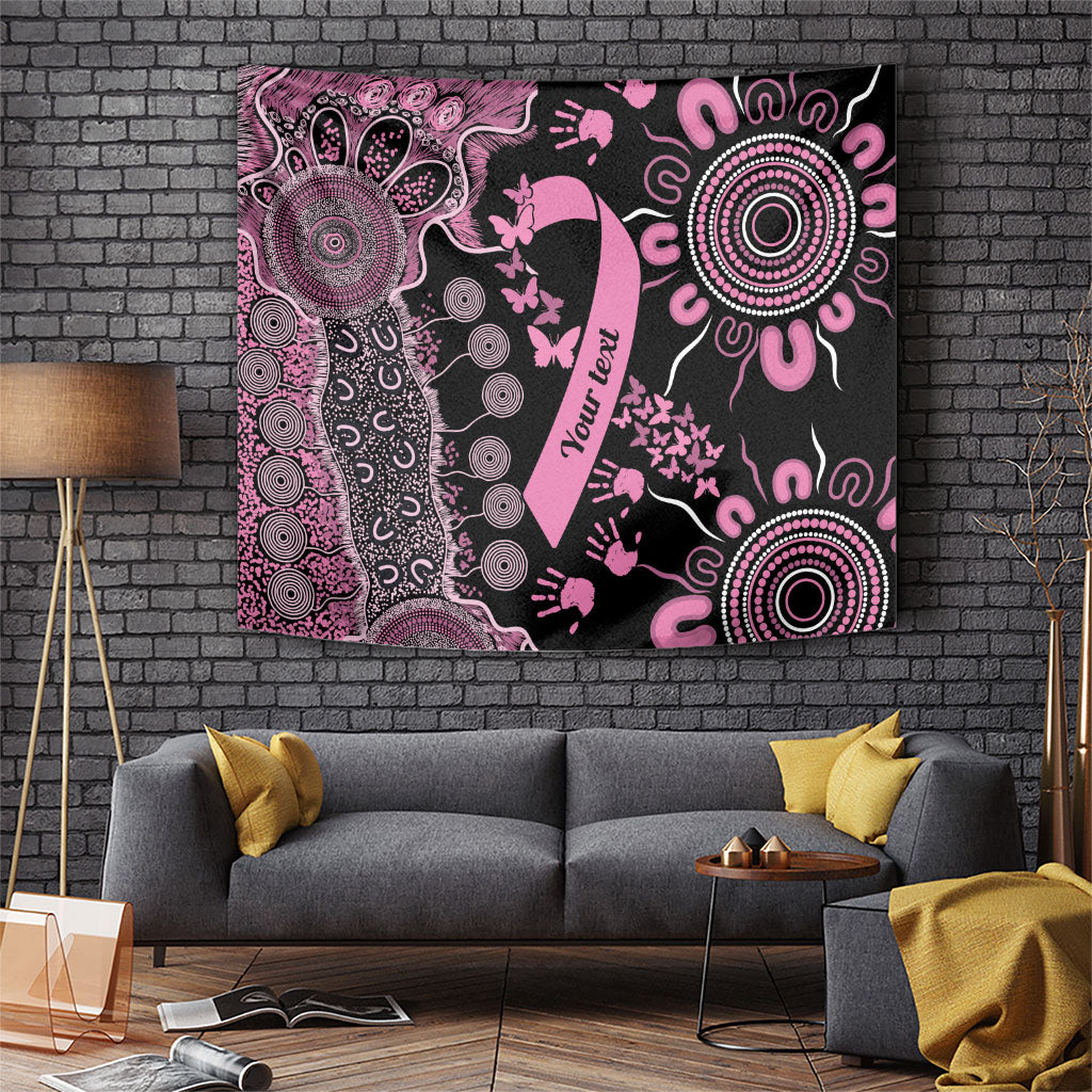 Personalised Aboriginal Pink Ribbons Tapestry Beautiful Butterflies Breast Cancer Support