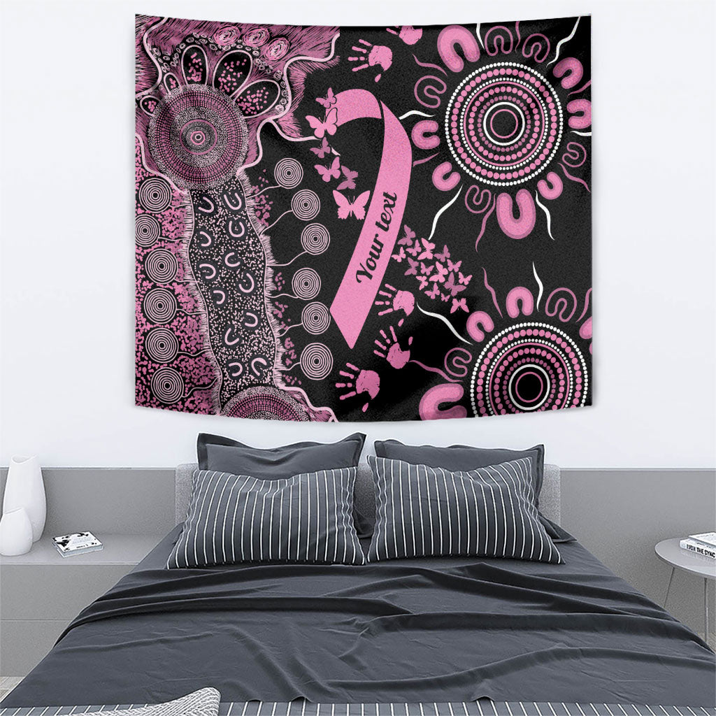Personalised Aboriginal Pink Ribbons Tapestry Beautiful Butterflies Breast Cancer Support