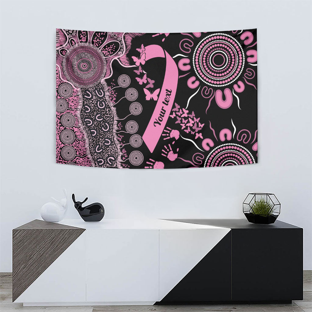 Personalised Aboriginal Pink Ribbons Tapestry Beautiful Butterflies Breast Cancer Support