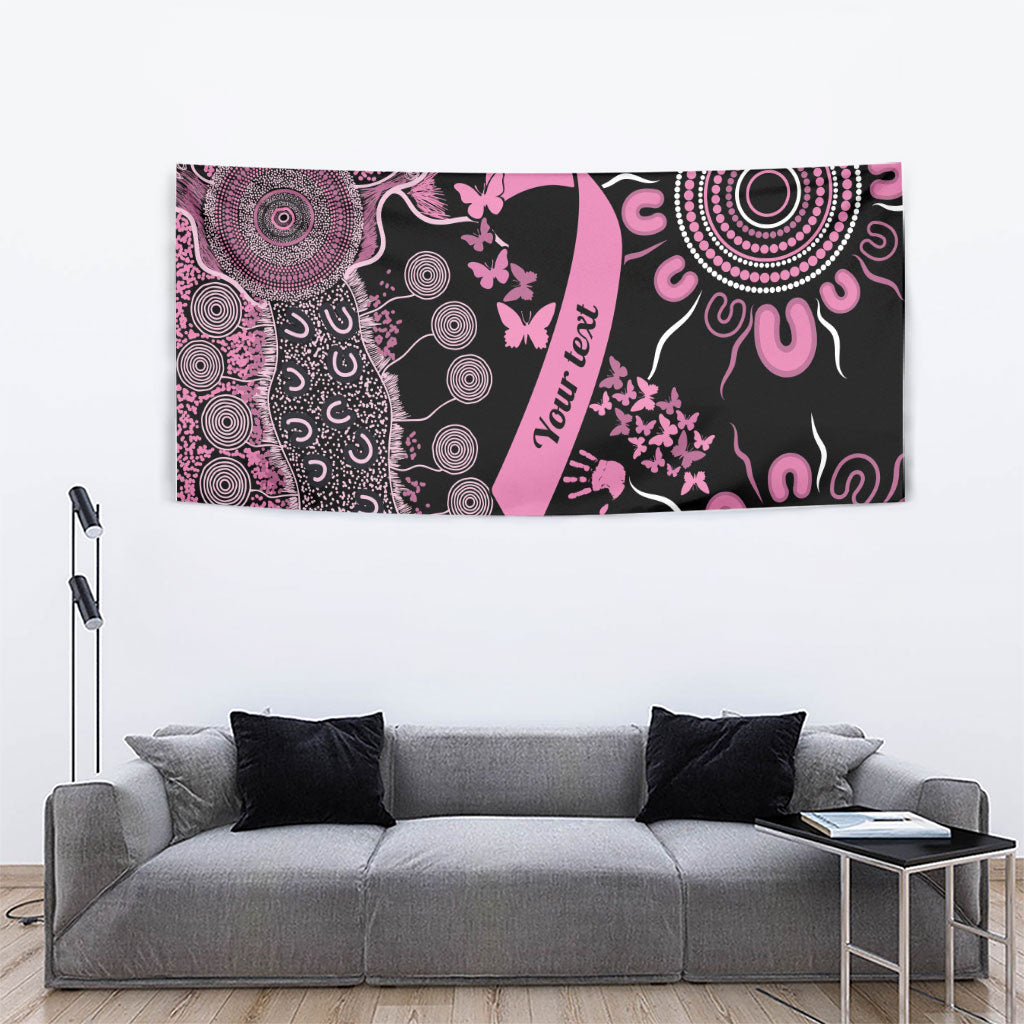 Personalised Aboriginal Pink Ribbons Tapestry Beautiful Butterflies Breast Cancer Support