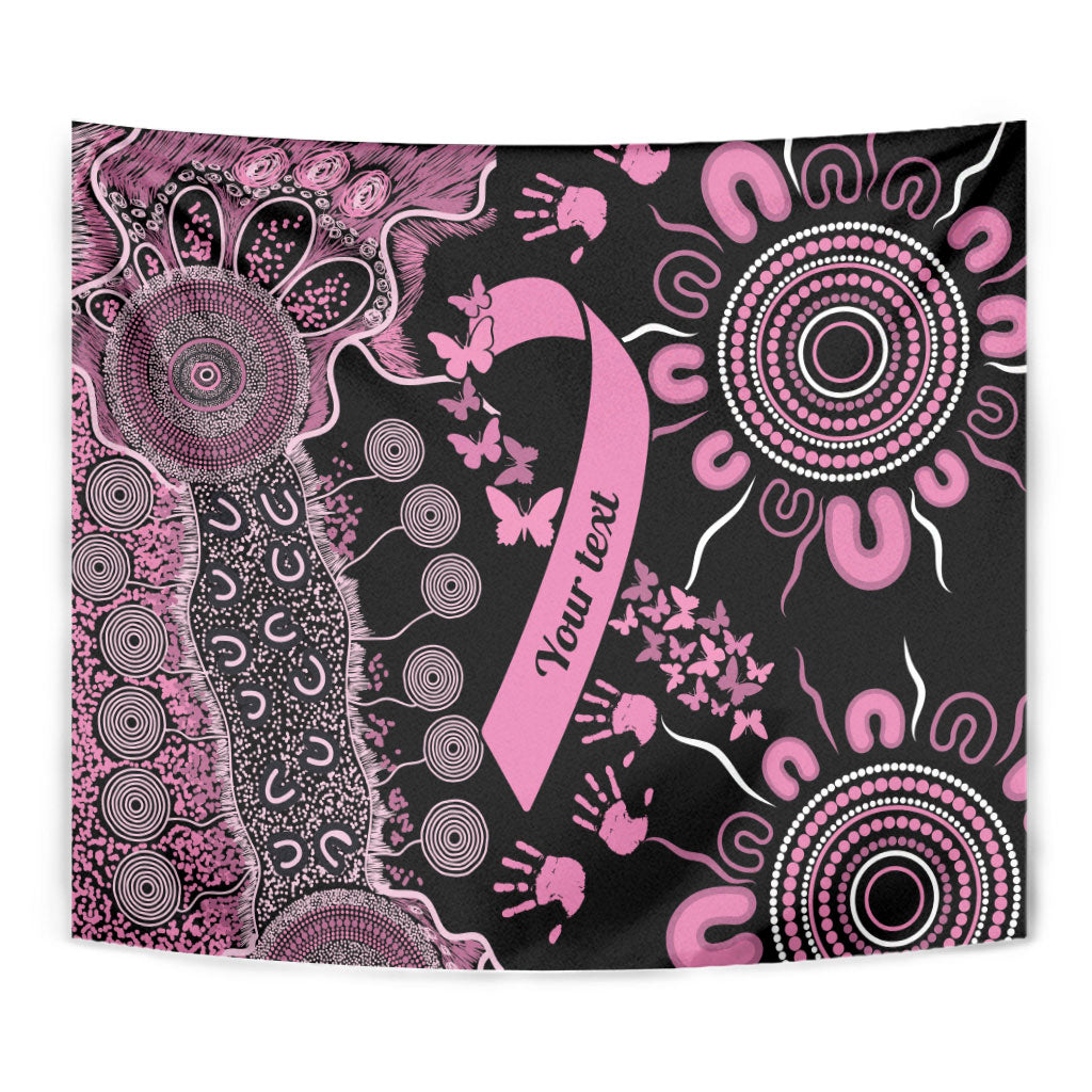 Personalised Aboriginal Pink Ribbons Tapestry Beautiful Butterflies Breast Cancer Support