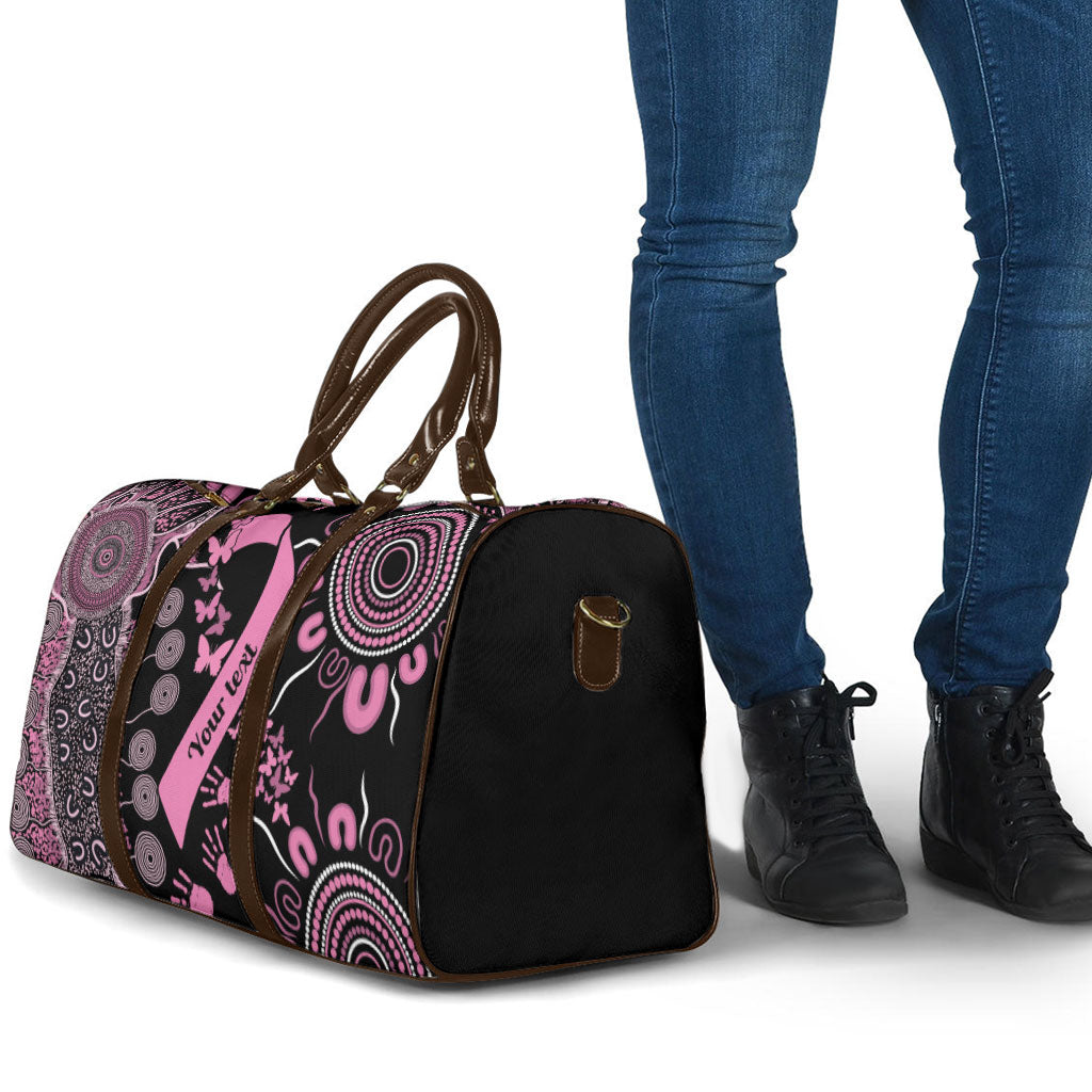Personalised Aboriginal Pink Ribbons Travel Bag Beautiful Butterflies Breast Cancer Support