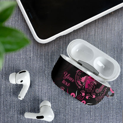 Personalised Aboriginal Pink Ribbons AirPods Case Think Pink Butterfly Art Wall Clock Breast Cancer Support