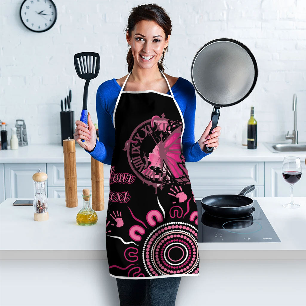 Personalised Aboriginal Pink Ribbons Apron Think Pink Butterfly Art Wall Clock Breast Cancer Support