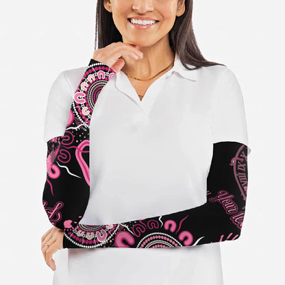 Personalised Aboriginal Pink Ribbons Arm Sleeves Think Pink Butterfly Art Wall Clock Breast Cancer Support