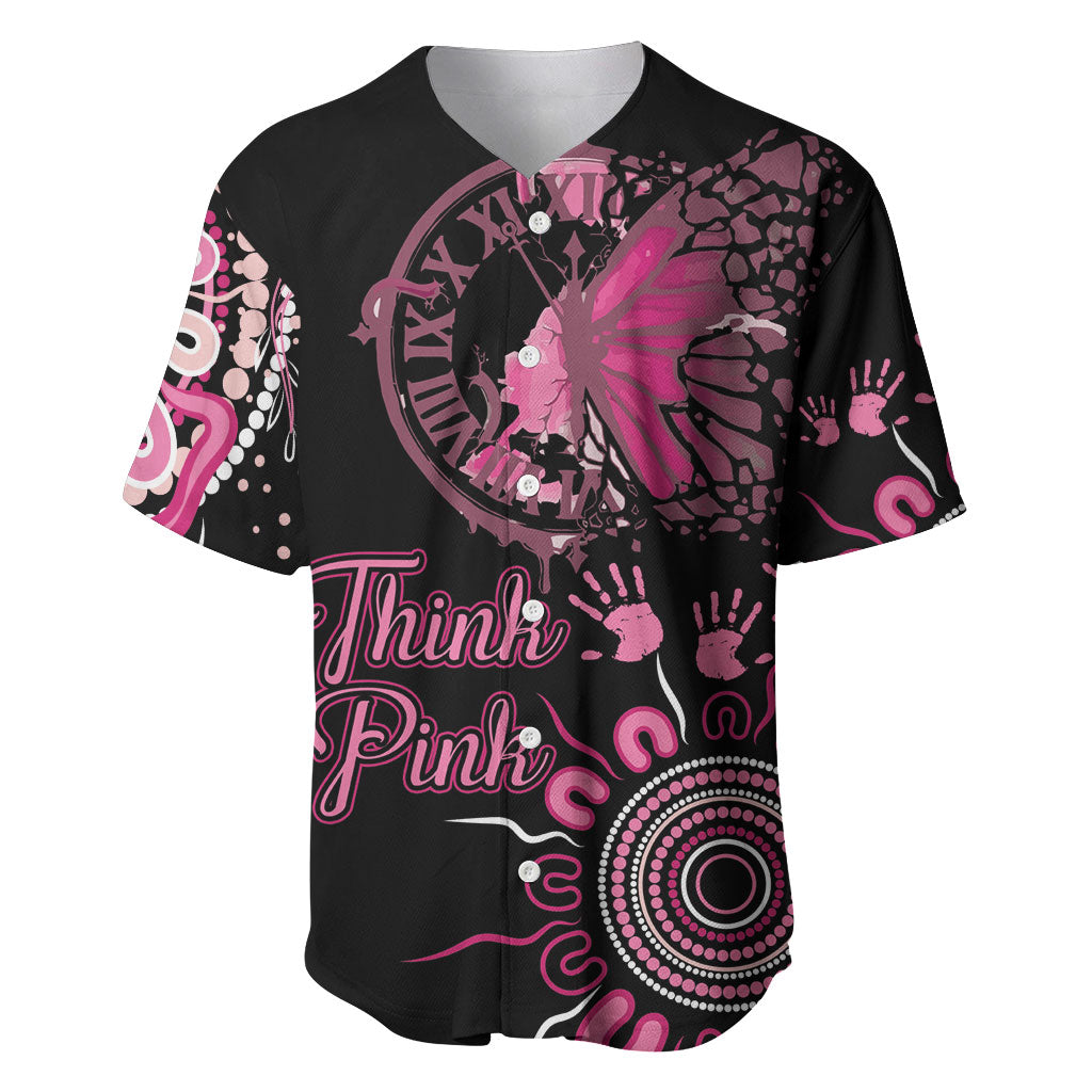 Personalised Aboriginal Pink Ribbons Baseball Jersey Think Pink Butterfly Art Wall Clock Breast Cancer Support