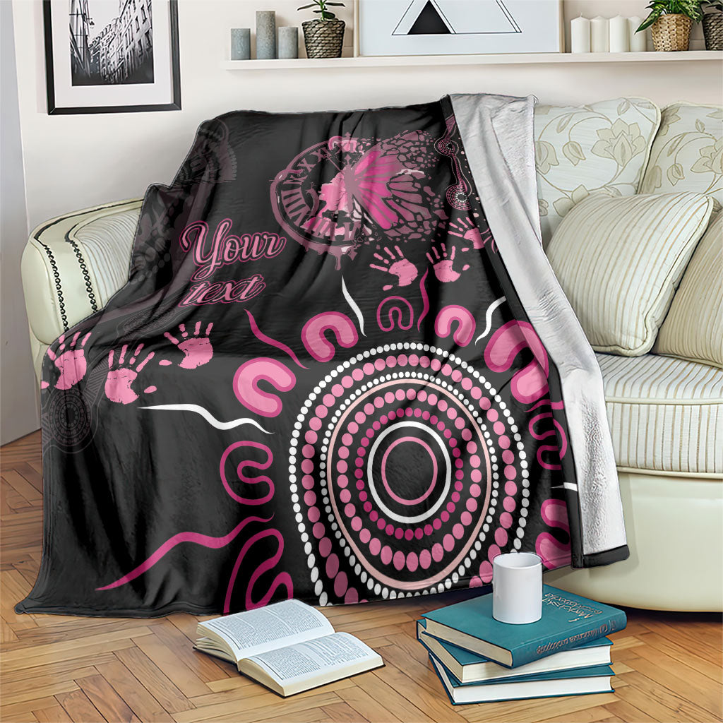 Personalised Aboriginal Pink Ribbons Blanket Think Pink Butterfly Art Wall Clock Breast Cancer Support