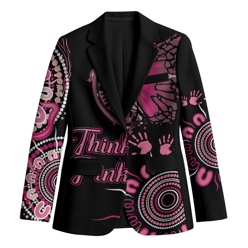 Personalised Aboriginal Pink Ribbons Blazer Think Pink Butterfly Art Wall Clock Breast Cancer Support