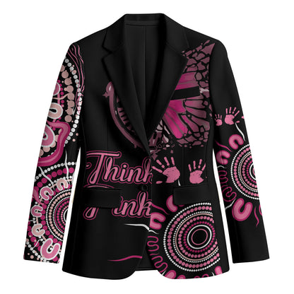 Personalised Aboriginal Pink Ribbons Blazer Think Pink Butterfly Art Wall Clock Breast Cancer Support