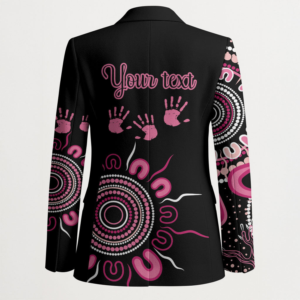 Personalised Aboriginal Pink Ribbons Blazer Think Pink Butterfly Art Wall Clock Breast Cancer Support