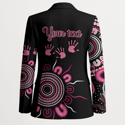 Personalised Aboriginal Pink Ribbons Blazer Think Pink Butterfly Art Wall Clock Breast Cancer Support