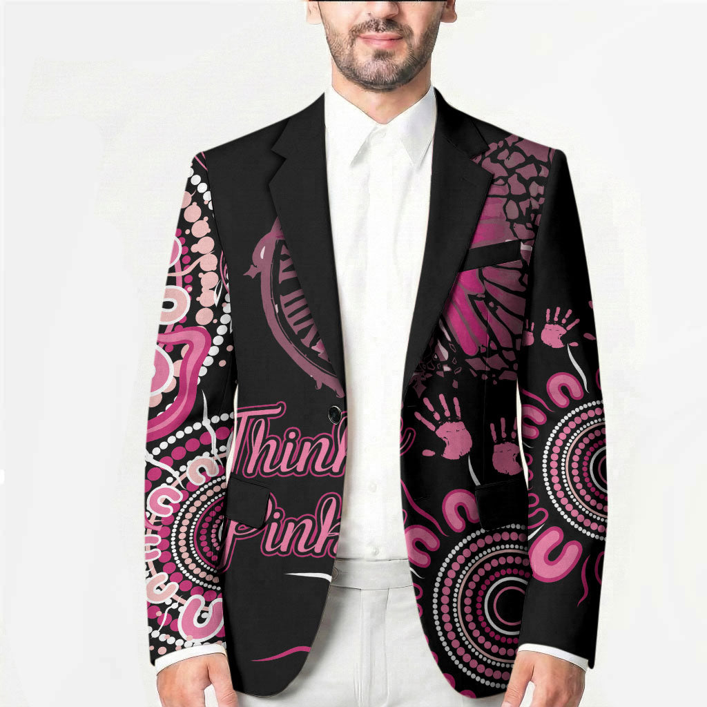 Personalised Aboriginal Pink Ribbons Blazer Think Pink Butterfly Art Wall Clock Breast Cancer Support