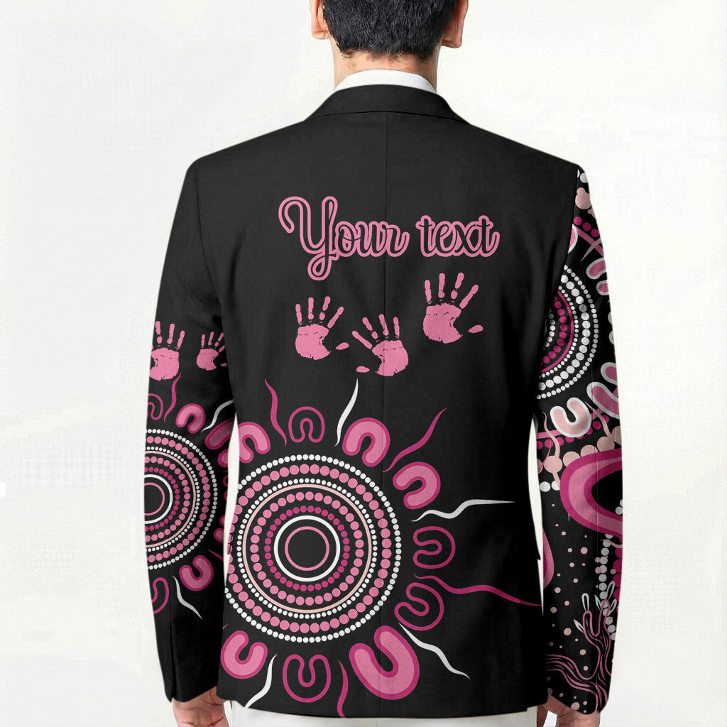 Personalised Aboriginal Pink Ribbons Blazer Think Pink Butterfly Art Wall Clock Breast Cancer Support