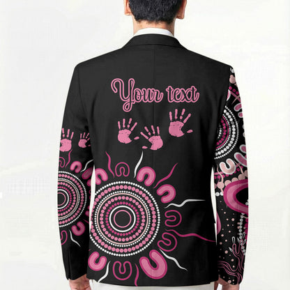 Personalised Aboriginal Pink Ribbons Blazer Think Pink Butterfly Art Wall Clock Breast Cancer Support