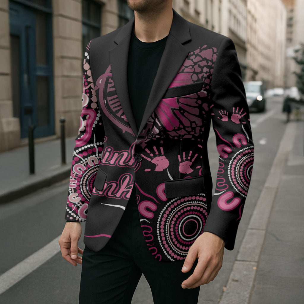 Personalised Aboriginal Pink Ribbons Blazer Think Pink Butterfly Art Wall Clock Breast Cancer Support