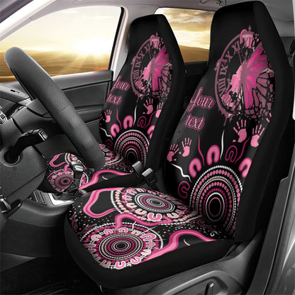 Personalised Aboriginal Pink Ribbons Car Seat Cover Think Pink Butterfly Art Wall Clock Breast Cancer Support