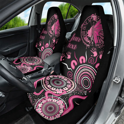 Personalised Aboriginal Pink Ribbons Car Seat Cover Think Pink Butterfly Art Wall Clock Breast Cancer Support