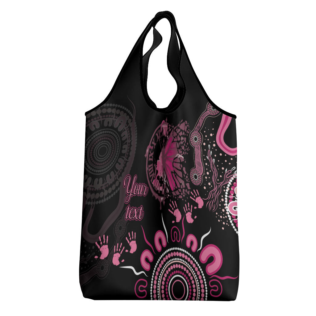 Personalised Aboriginal Pink Ribbons Grocery Bag Think Pink Butterfly Art Wall Clock Breast Cancer Support