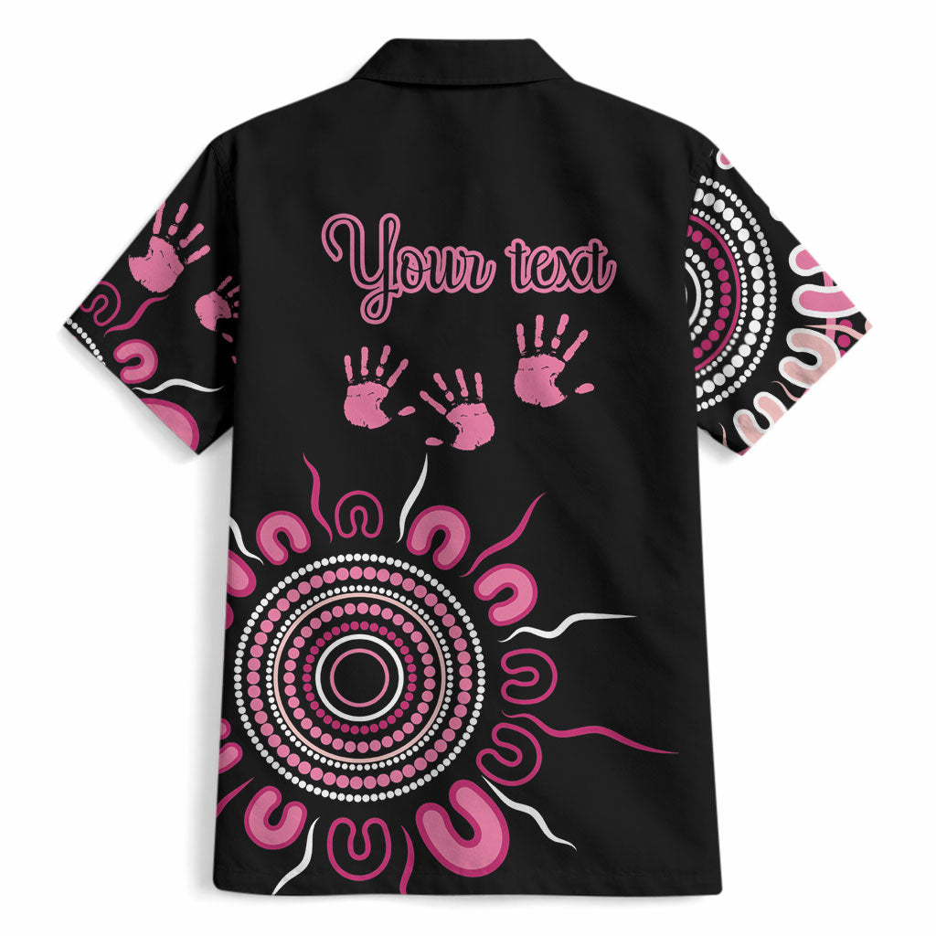 Personalised Aboriginal Pink Ribbons Hawaiian Shirt Think Pink Butterfly Art Wall Clock Breast Cancer Support