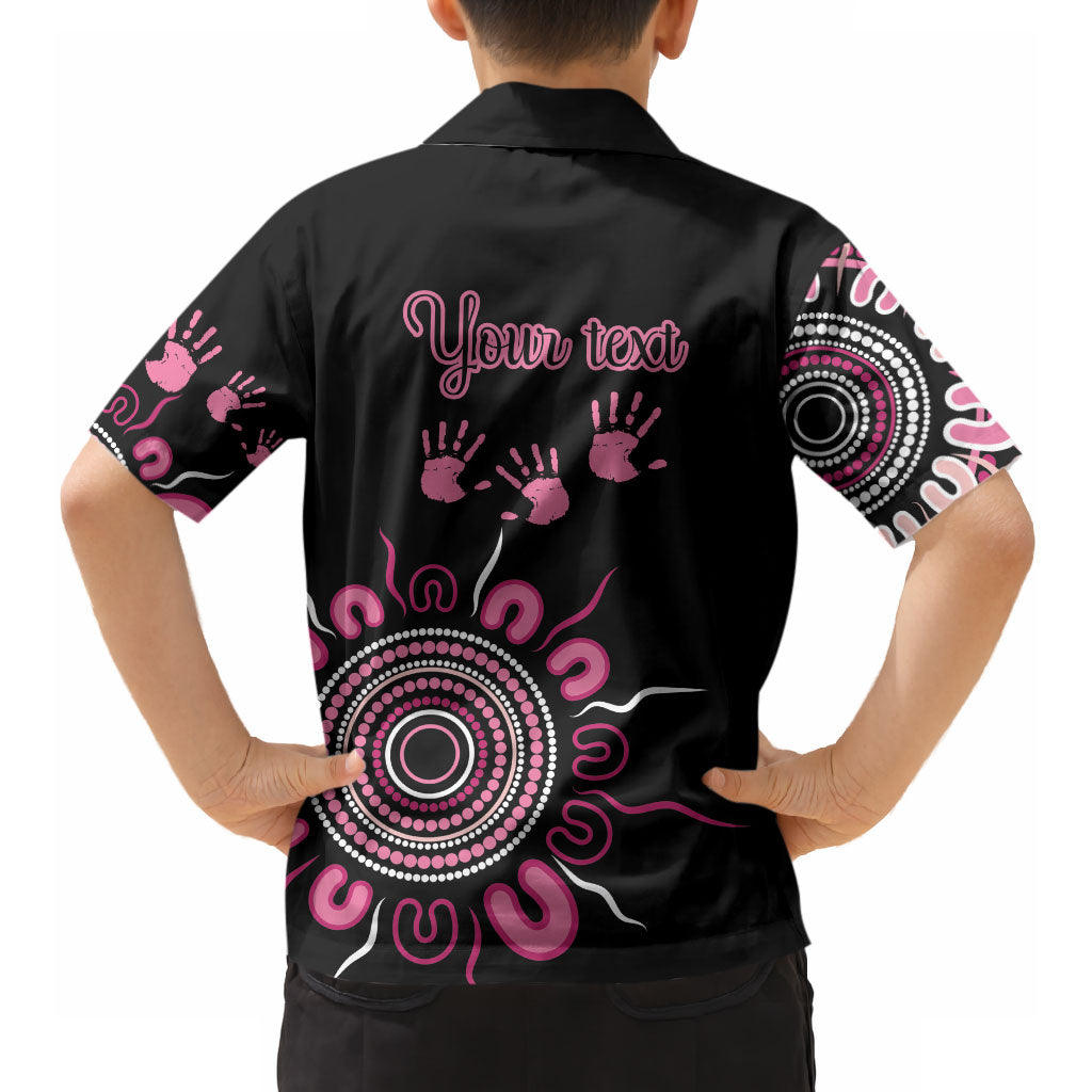 Personalised Aboriginal Pink Ribbons Hawaiian Shirt Think Pink Butterfly Art Wall Clock Breast Cancer Support