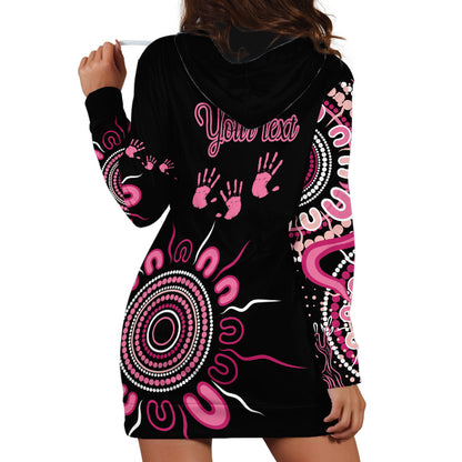 Personalised Aboriginal Pink Ribbons Hoodie Dress Think Pink Butterfly Art Wall Clock Breast Cancer Support