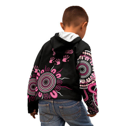 Personalised Aboriginal Pink Ribbons Kid Hoodie Think Pink Butterfly Art Wall Clock Breast Cancer Support