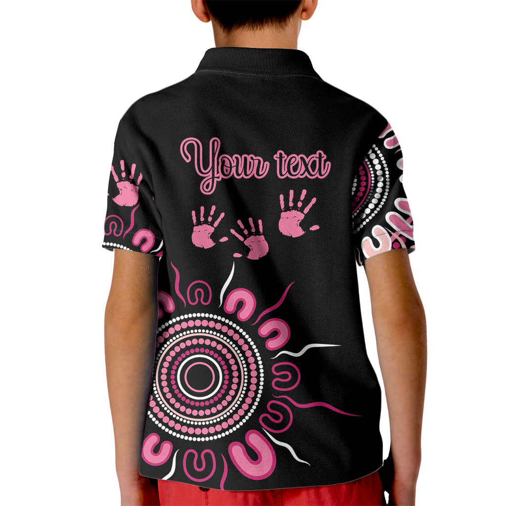 Personalised Aboriginal Pink Ribbons Kid Polo Shirt Think Pink Butterfly Art Wall Clock Breast Cancer Support