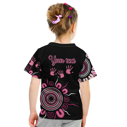 Personalised Aboriginal Pink Ribbons Kid T Shirt Think Pink Butterfly Art Wall Clock Breast Cancer Support