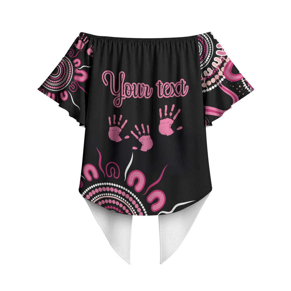 Personalised Aboriginal Pink Ribbons Off Shoulder Wrap Waist Top Think Pink Butterfly Art Wall Clock Breast Cancer Support