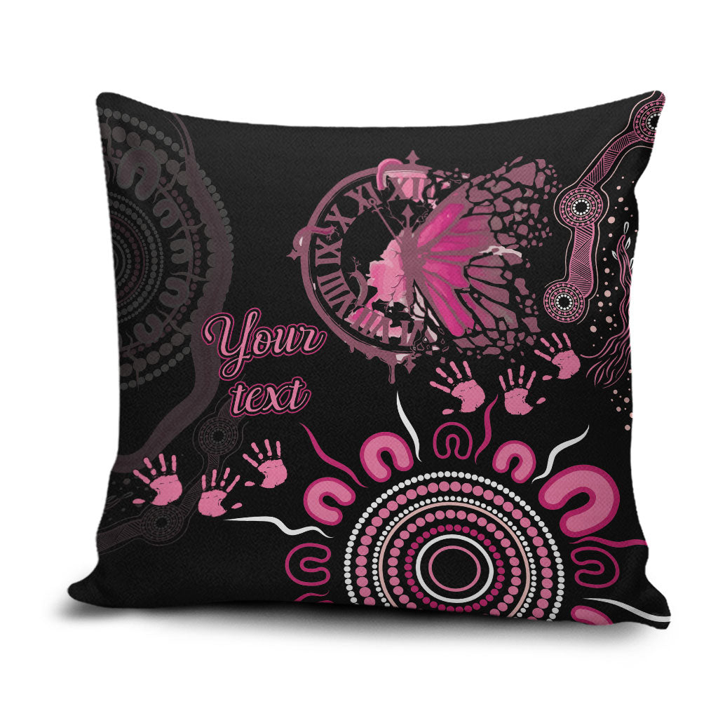 Personalised Aboriginal Pink Ribbons Pillow Cover Think Pink Butterfly Art Wall Clock Breast Cancer Support