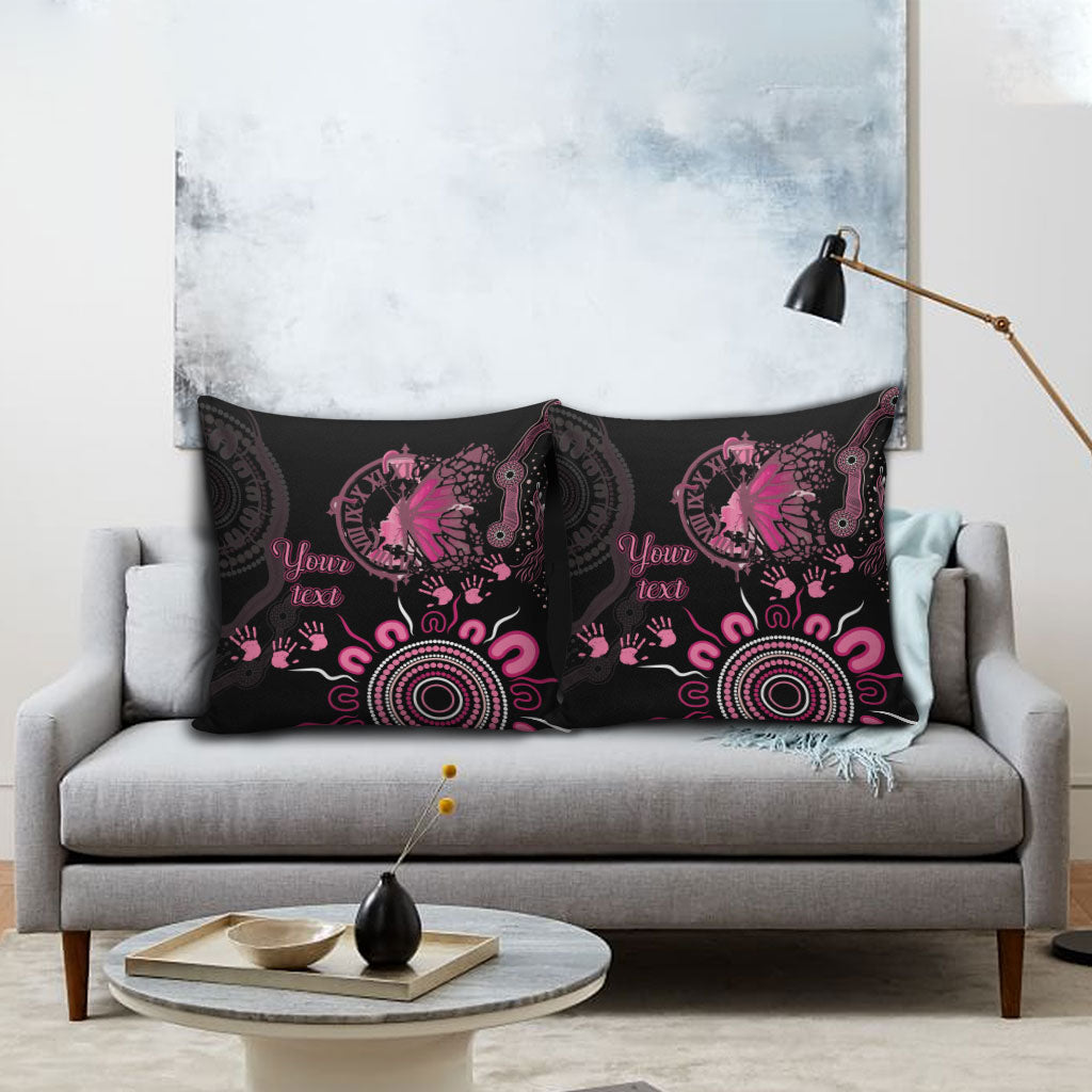 Personalised Aboriginal Pink Ribbons Pillow Cover Think Pink Butterfly Art Wall Clock Breast Cancer Support
