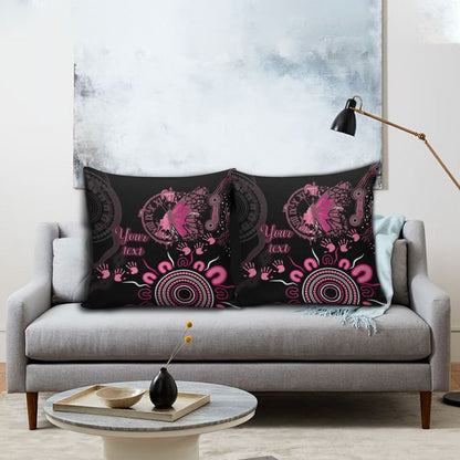 Personalised Aboriginal Pink Ribbons Pillow Cover Think Pink Butterfly Art Wall Clock Breast Cancer Support