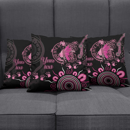 Personalised Aboriginal Pink Ribbons Pillow Cover Think Pink Butterfly Art Wall Clock Breast Cancer Support