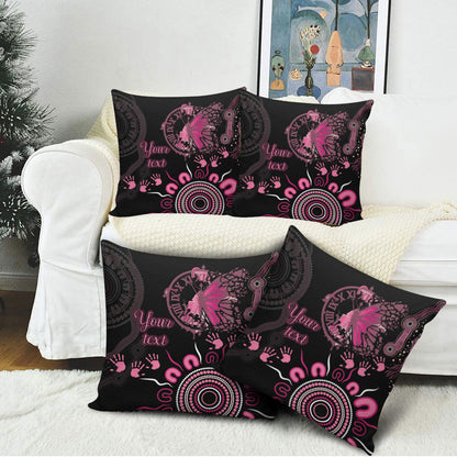 Personalised Aboriginal Pink Ribbons Pillow Cover Think Pink Butterfly Art Wall Clock Breast Cancer Support