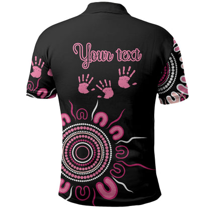 Personalised Aboriginal Pink Ribbons Polo Shirt Think Pink Butterfly Art Wall Clock Breast Cancer Support