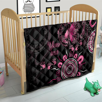 Personalised Aboriginal Pink Ribbons Quilt Think Pink Butterfly Art Wall Clock Breast Cancer Support