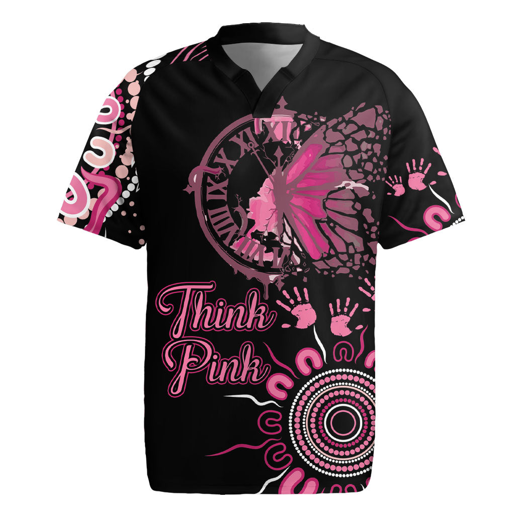 Personalised Aboriginal Pink Ribbons Rugby Jersey Think Pink Butterfly Art Wall Clock Breast Cancer Support