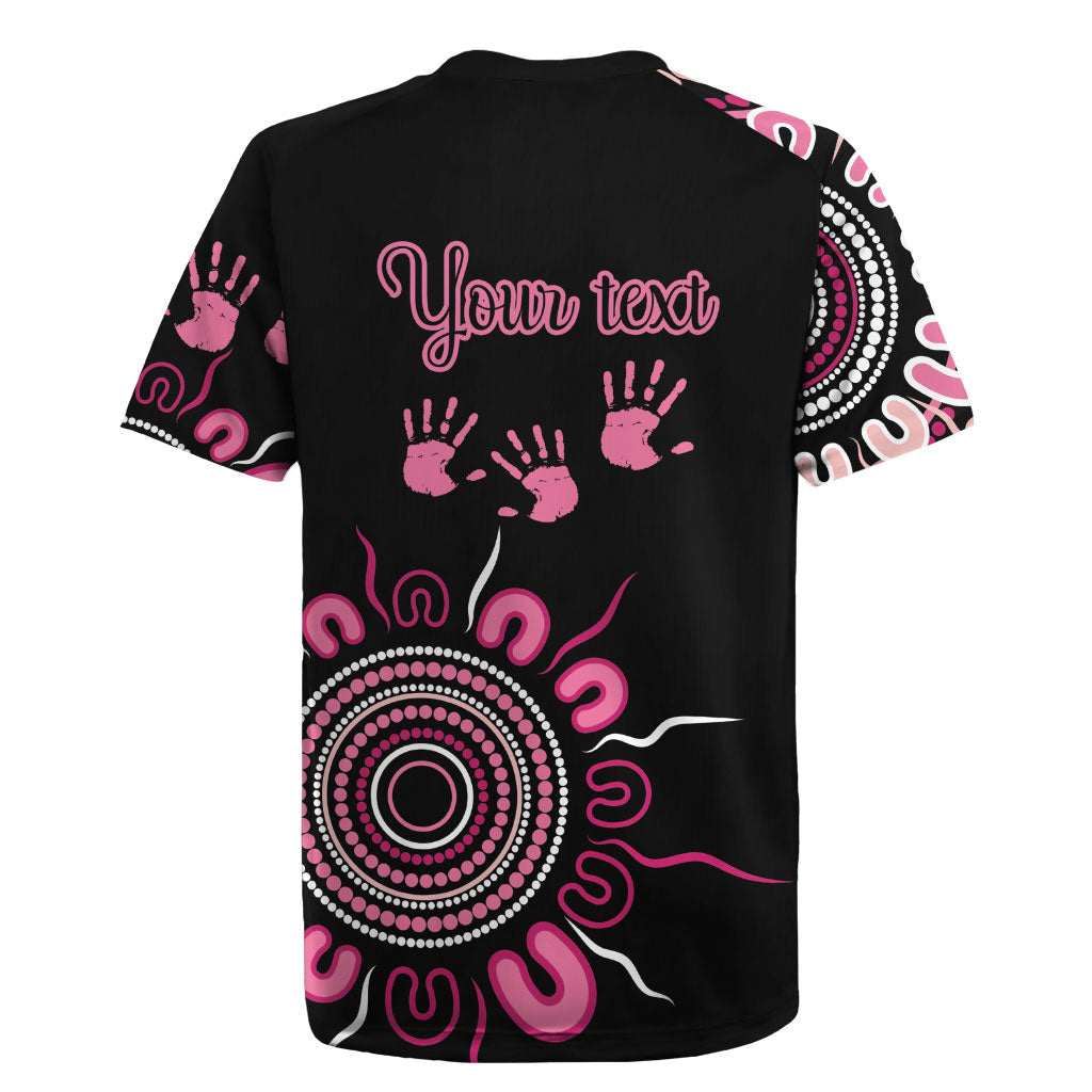 Personalised Aboriginal Pink Ribbons Rugby Jersey Think Pink Butterfly Art Wall Clock Breast Cancer Support